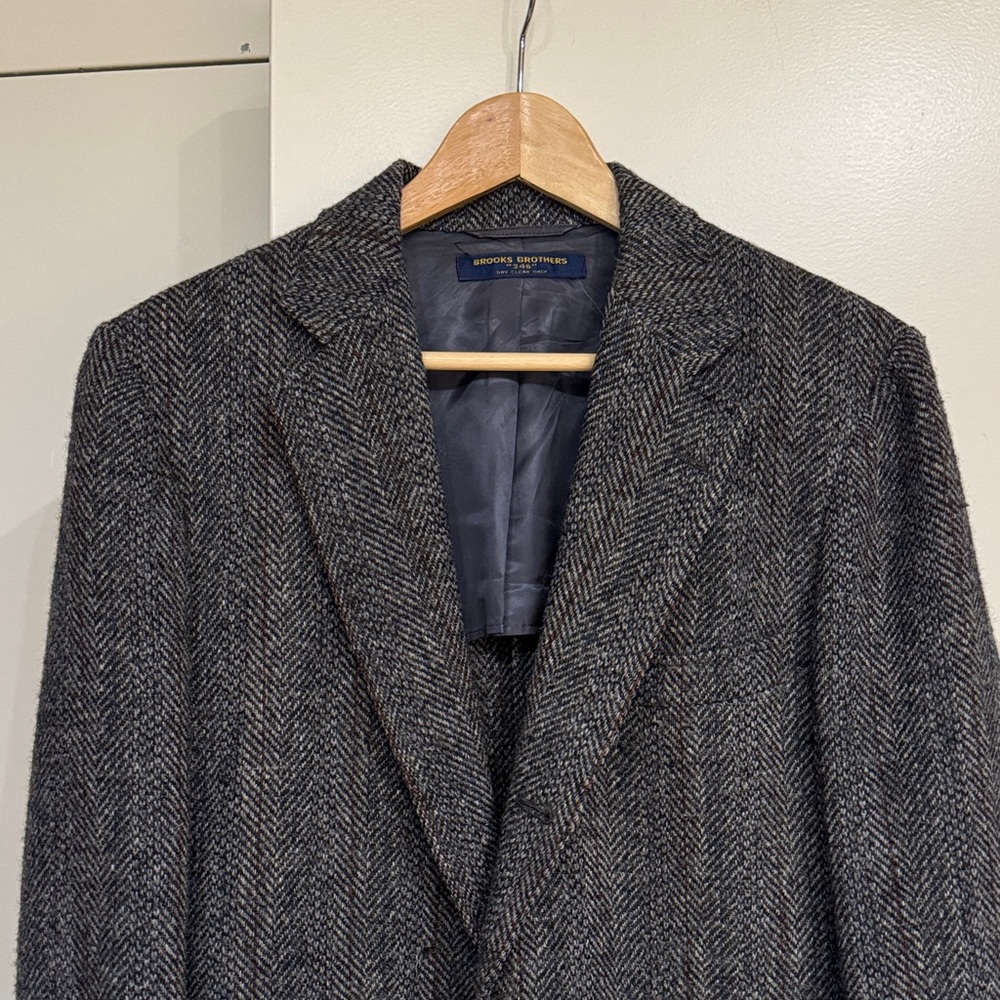 Brooks Brothers Gray Herringbone Blazer